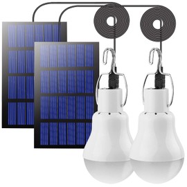 Beinhome Beinhome LED Solar Glhbirne Solarlampen fr Au?en 2PCS mit 3M Kabel*2, Solar Laterne Campinglampe Solar H?ngelampe mit Solarpanel,3W Solar Birne fr Au?en Innen Camp Zelt Wandern Angeln Gartenhaus