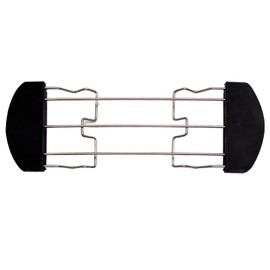 Hoypeyfiy Warming Rack For Toaster,Toaster Holder Rack,Stainless Steel Sandwich Rack For Toaster,Home Kitchen,BBQ,Picnic,Toaster Accessories(Black-10.62x3.62 inch)