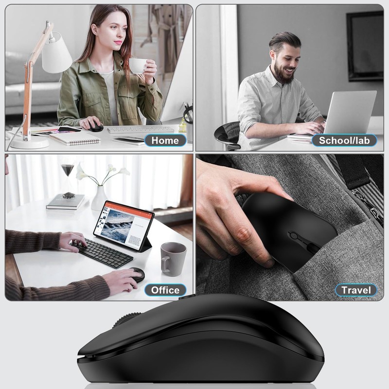 USB Wireless Mouse Computer Mouse with USB Nano Receiver for