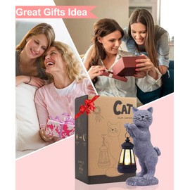 Yeomoo Cat Decorative Solar Lights for Outdoor Garden - Cat Figures Solar Fairy Lights for Outdoor Cat Solar Garden Lights - Gifts for Women Mum Men Garden Decoration Balcony Room Patio Decoration