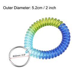 PATIKIL Spiral Keychain, 3 Pack Plastic Wrist Coil Keyring Wristband Stretchable Key Holder Lanyard for Sports Outdoor, Multicolor
