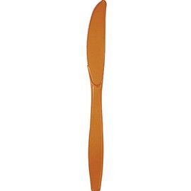 Creative Converting 288 Count Premium Touch of Color Plastic Knives, Pumpkin Spice