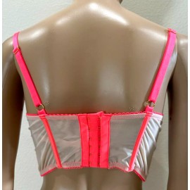 VICTORIA'S SECRET DREAM ANGELS LIGHTLY LINED HEART EMBROIDERY CORSET BRA TOP 34D