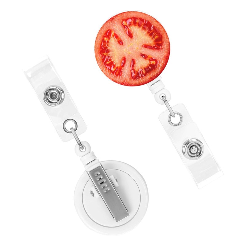 Tomato Retractable Badge -Funny Food Badge Country Clip Holder ID
