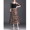 Velinsak Skirts for Women Midi Long Length Pleated High Waisted