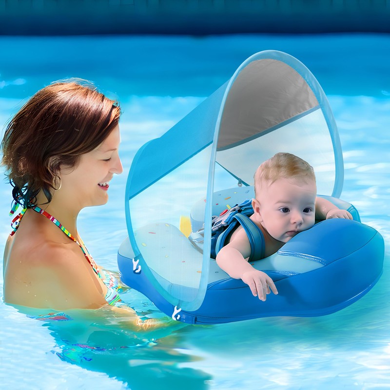 Adnee 2 Pack Baby Swim Float Removable Canopy-Sun Protection Canopy