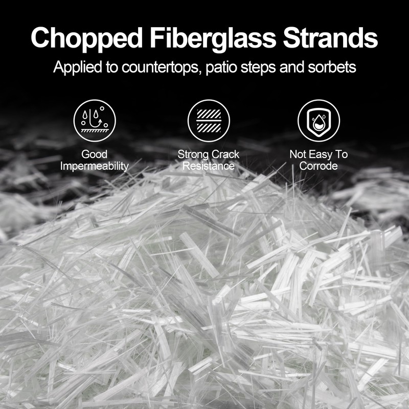 Fiberglass for Concrete, 3/4" Length,2.5 Lb, AR-Glass Chopped Strand Fiberglass
