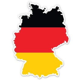 Germany Map Flag Country Shape - 12" Vinyl Sticker Waterproof Decal