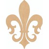 Victorian Fleur De Lis Unfinished 15" Cutout, Wooden 1/4" MDF