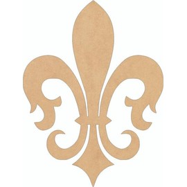 Victorian Fleur De Lis Unfinished 15" Cutout, Wooden 1/4" MDF Wall Shape