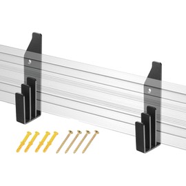 2 Pack Track Saw Guide Rails Holders, Track Mount Storage System Tracksaw Guide Rail Bracker Accessories Circular Saw Guide Hooks - Accommodates 3 Different Rail Sizes