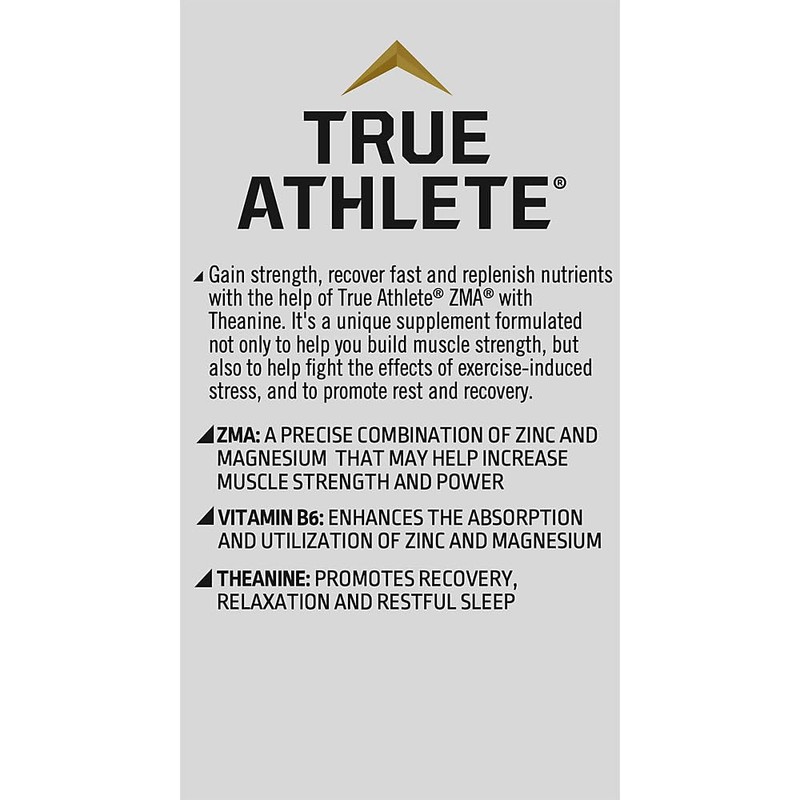 True Athlete ZMA with Theanine – Supports Muscle Recovery, Strength