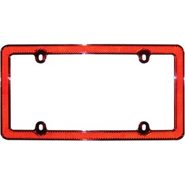 Cruiser Accessories 30436 Red Reflector II Marco para matrícula, Rojo/Cromado