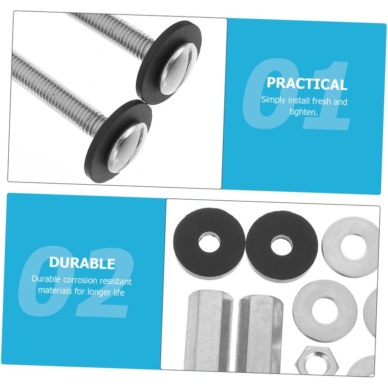 Gadpiparty 4pcs Toilet Tank Screw Durable Fixing Bolts with Washers