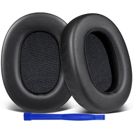 SOULWIT Protein Leather Replacement Earpads for Sony ULT WEAR Over-Ear Noise Canceling Headphones, Ear Pads Cushions with Noise Isolation Foam, Added Thickness - ULT WEAR PL Black