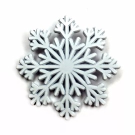 Kolorspun White Snowflake Christmas Holiday Winter Heady Enamel Festival Hat and Lapel Pin