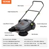 VEVOR Walk-Behind Hand Push Floor Sweeper, 25.6" Sweeping Width Floor