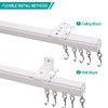 ChadMade Wall or Ceiling Mount Curtain Track Set with Hooks,