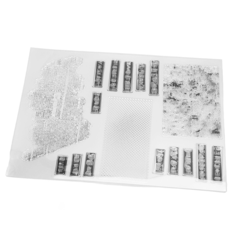 2Pcs Clear Stamp English Words Pattern Clear Safe Reusable TPR