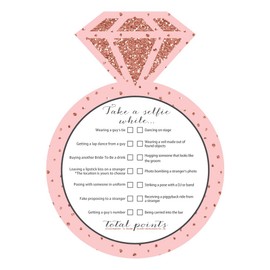 Bride Squad - Selfie Scavenger Hunt - Rose Gold Bridal Shower or Bachelorette Party Game - Set of 12