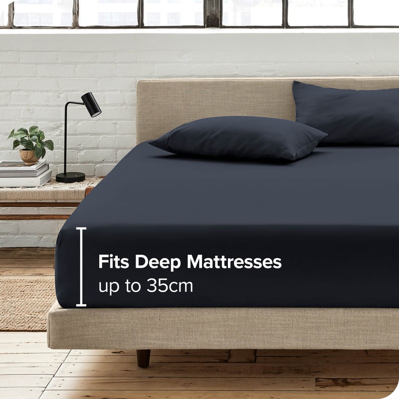 Bare Home Fitted Bottom Sheet Super King - Premium 1800