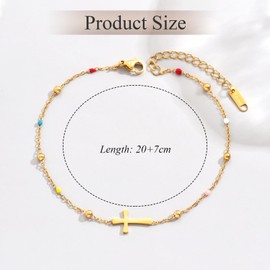 Zernblend 1 x 18K cross anklet, anklet for women, anklet for women, gold
