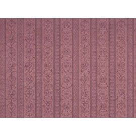 MiniGraphics Dollhouse Wallpaper Dark Mauve x3 Sheets "Sheraton Rose" 1:12 Scale Miniature