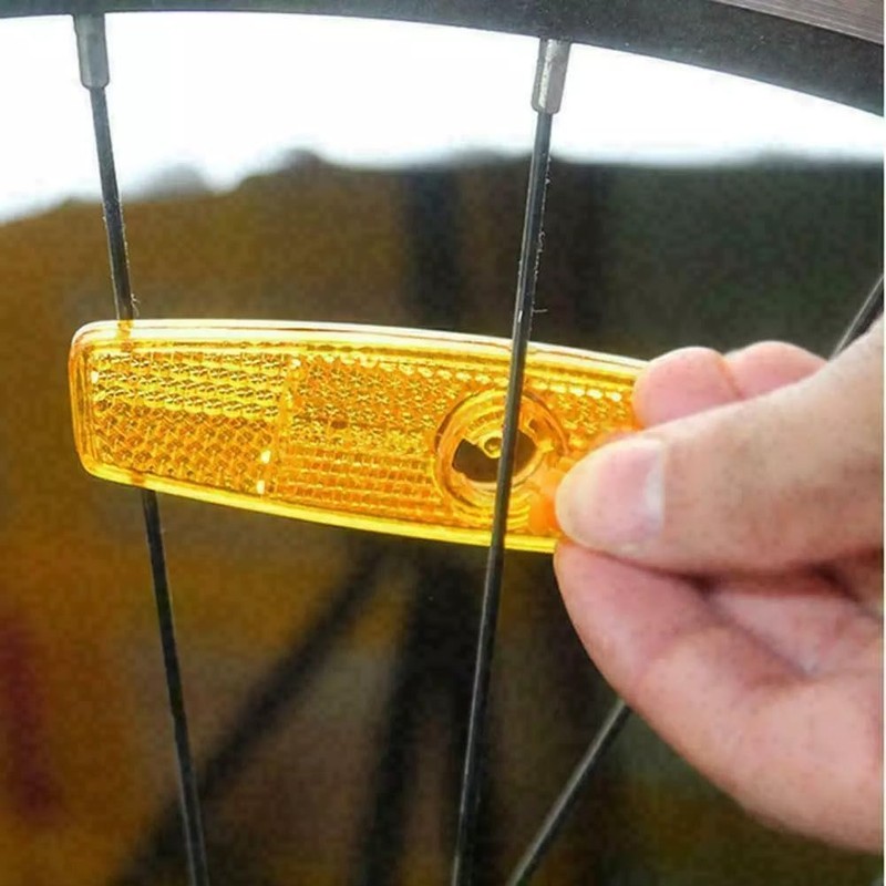 TDR 2PCS Bicycle Reflector Wheel Spoke Reflecting Warning Device Yellow