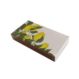 The Joy of Light Designer Matches Green and Yellow Lemons Print on Embossed Matte 4" Collectible Matchbox