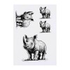 Azeeda 4 x 'Glückliches Baby-Nashorn' Temporäre Tattoos - Wasserfest, Hautfreundlich