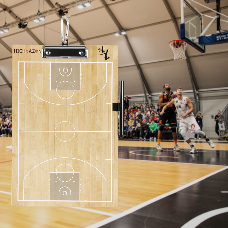 HIGHRAZON Basketball Coaches Clipboard,White Double-Sided Dry Erase Coach Clipboard, Color