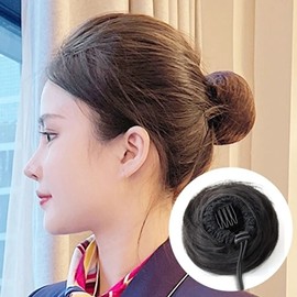 Flight Attendant High-Bun Dango Hair Wig Hanbok Bun Hair (KYR-WC8B22A) Light Gold / 승무원 하이번 당고머리 가발 한복 올림머리 (KYR-WC8B22A) 라이트골드