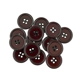 Mandala Crafts - Botones de plástico grandes de 25 mm, 1 pulgada, color café oscuro para costura, 50 botones redondos de resina de repuesto con 4 agujeros