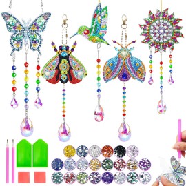 Crafts for Kids Ages 8-12, Birthday Gifts Presents for 6 7 8 9 10 11 Year Old Girls Diamond Painting Kits for Girl Toys Age 5-11 Teen Adults Wind Chimes Crystal Window Suncatcher for Home Garden Decor