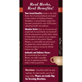 Bravo Tea 6 Mushroom Defense Herbal Tea, Caffeine Free 20 Tea Bags, 6 count