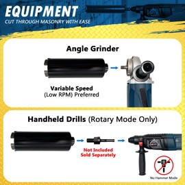 2-3/4" Dry/Wet Multipurpose Core Bit for Masonry, Concrete and Natural Stone, 6" Drilling Depth, 5/8"-11 Arbor