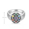 7 Chakra Ring Mandala Lotus Flower Rings for Women Sterling