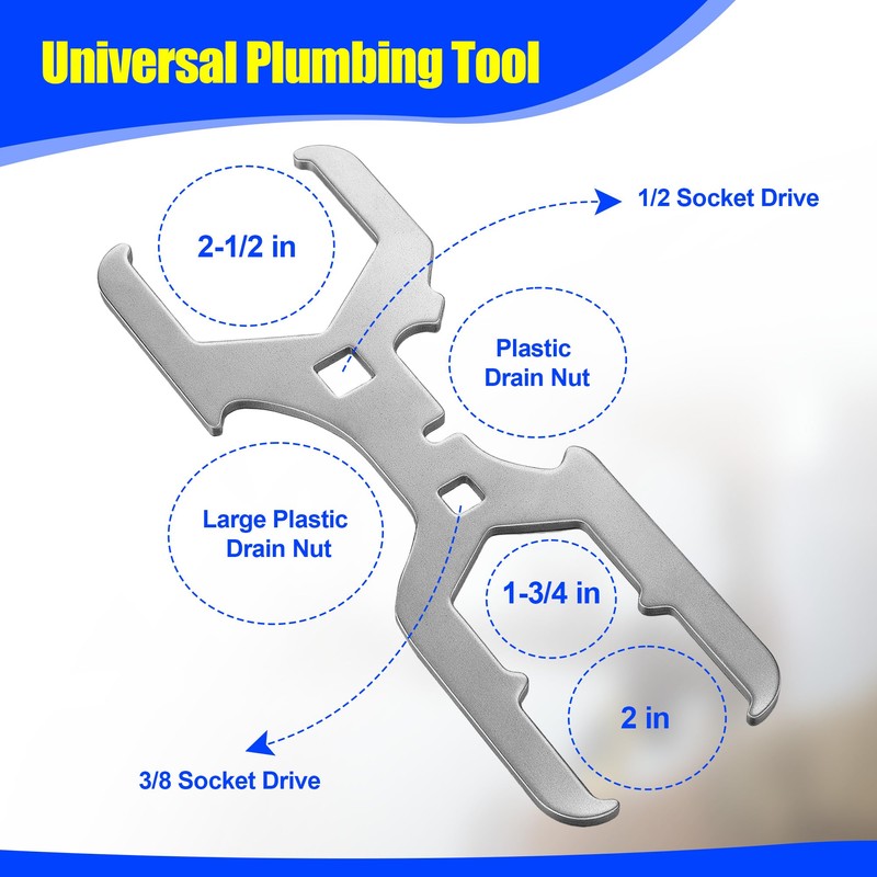 Feekoon 3 Way Sink Strainer Wrench, Basket Strainer Wrench with