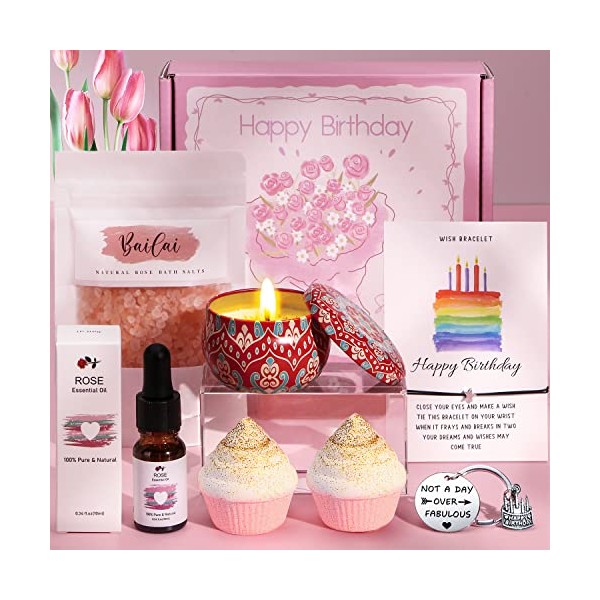 Birthday Pamper Gifts Box for Women Her, Unique Happy Birthday Hampers for Women Birthday Self Care Gifts for Her, Female Birthday Presents Birthday Basket Gifts Ideas for Women Best Friend, Girl, Mum