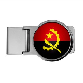 ExpressItBest Premium Money Clip - Flag of Angola (Angolan) - Round Design