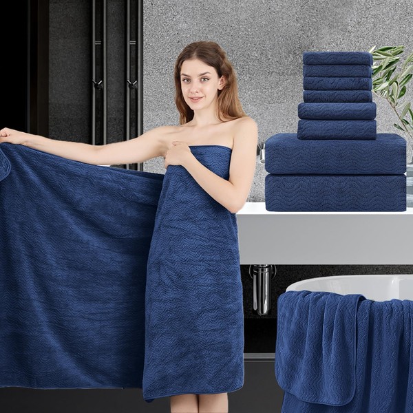 8 Piece Bath Towel Set |2 Oversized Large Bath Sheet,2