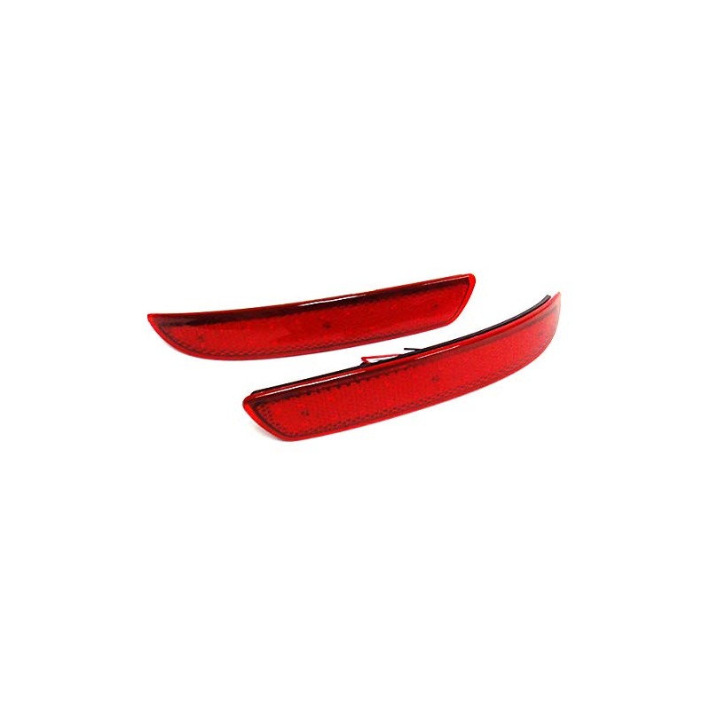 2x Red Lens Rear Bumper Reflector LED Fog Tail Stop