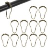 sourcing map 12Pcs Shower Curtain Hooks, Metal Roller Balls Glide