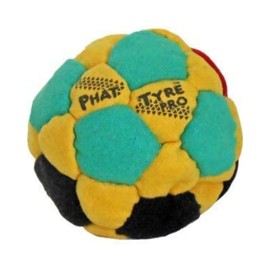DIRTBAG PT Pro 32 Panel Footbag Hacky Sack, Flying Clipper Original Design, Steel Pellet Filled for Maximum Control Handsewn - Yellow/Red/Green/Black.