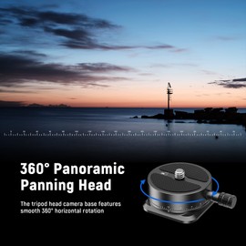 NEEWER Panorama QRP-6 Quick Release Plate, 360° Scaled Swivel Head Camera Tripod Mounting Adapter with Arca Type Base and 1/4 Inch Screw for DSLR Camcorder Tripod Monopod Slider, Max. Load 5 kg