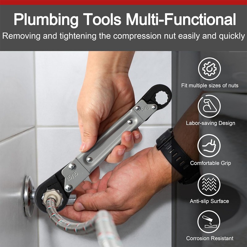 Angle Stop Wrench 15/16in 5/8in Professional Double Ended Plumber Spanner