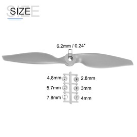MECCANIXITY 6Pcs 10x5 Inch Propeller RC Propellers 2-Vane Blades Props Gray with Adapter Rings for RC Airplane Aircraft Prop Replacement