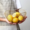 Gold Fruit Bowl, 25x14cm Wave Design, Metal Wire Fruit Bowl,