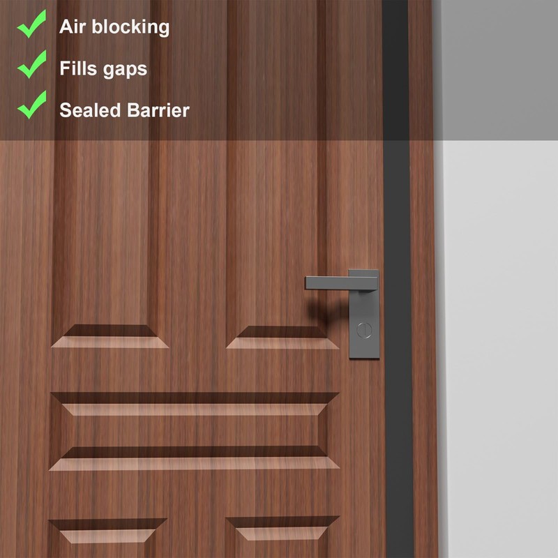 Elvone T-Shaped Door Draft Stopper, 1.97 in x 20 Ft