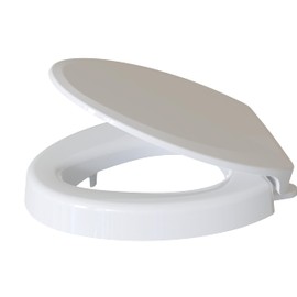 CYRRET 3 Inch Elevated Toilet Seat Riser, Raised Toilet Seat Enlongated Bowl (18.5") for Elderly and Seniors, Durable Plastic, Slow Close, Safety Bathroom Assist Device, Easy Installation, White